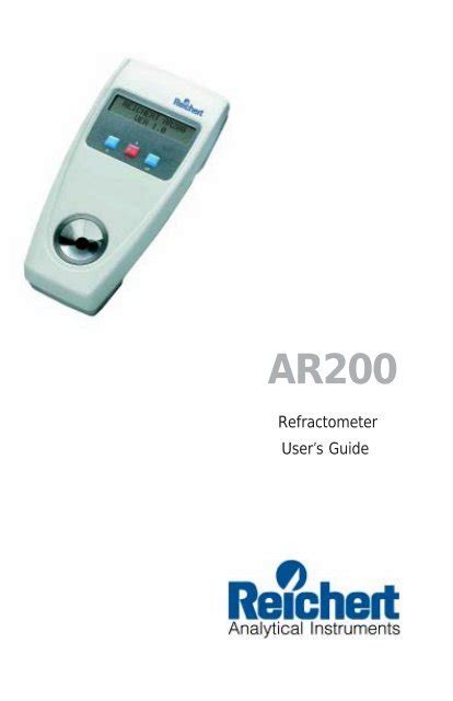 refractometer reichert|reichert refractometer user manual.